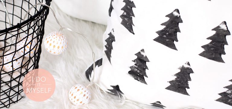 DIY coussin sapin noir et blanc